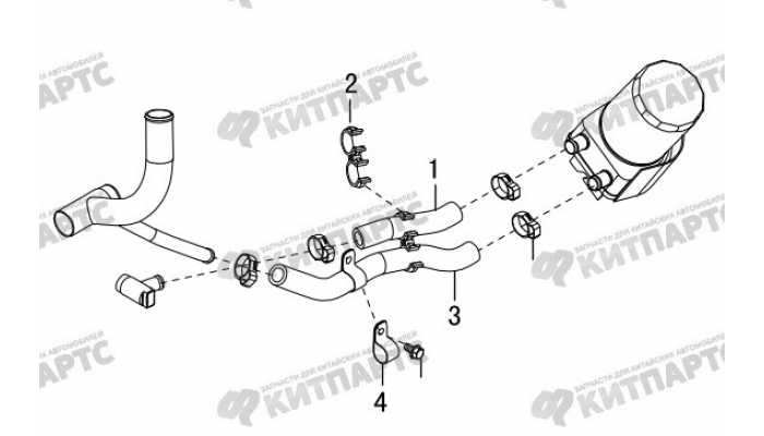 Патрубки масляного радиатора Great Wall Hover H5