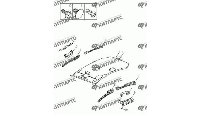 Обивка потолка (хетчбэк) Geely