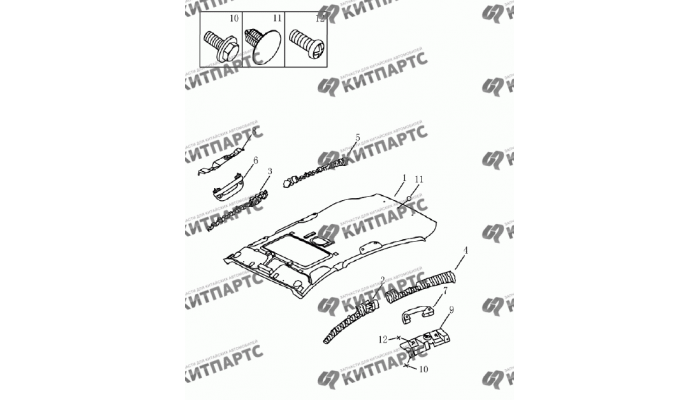 Обивка потолка с люком (хетчбэк) Geely Emgrand (EC7)